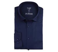 OLYMP Level Five Body fit Hemd 24 / Seven extra Langer Arm Jersey Stretch blau