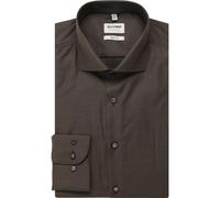 Businesshemd OLYMP "OLYMP Level Five, body fit, Royal Kent", Herren, Gr. 39, Normaler Arm, braun, 97% Baumwolle, 3% Elastolefin, Hemden (81347414-39) braun
