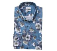 OLYMP Level Five Body fit Hemd Langarm New Kent Kragen Blumenmuster blau Größe 41
