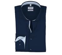 Langarmhemd OLYMP "Level Five", Herren, Gr. 45, N-Gr, kobalt, Web, Obermaterial: 97% Baumwolle, 3% Elastolefin, 2-Knopf-Manschette, Hemden, Royal Kentkragen, Businesshemd, body fit (43274940-45) kobal