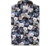 OLYMP Level Five Body Fit Hemd marine, Blumen