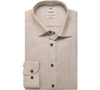 Businesshemd OLYMP "OLYMP Level Five, body fit, Kent", Herren, Gr. 46, Normaler Arm, nougat, 97% Baumwolle, 3% Elastolefin, Hemden (48893912-46) nougat