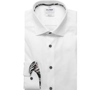 Businesshemd OLYMP "OLYMP Level Five, body fit, Businesshemd, New York Kent", Jungen, Gr. 41, Normaler Arm, weiß, 97% Baumwolle, 3% Elastolefin, Hemden (88142828-41) weiß