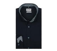 OLYMP Level Five Body fit Langarm Hemd | Uni Kobalt| New York Kent Kragen Größe 38