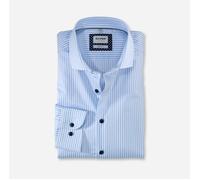 OLYMP LEVEL FIVE BODY FIT TWILL LANGARM HEMD HELLBLAU GESTREIFT - 43 - XL