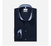 OLYMP LEVEL FIVE BODY FIT UNI LANGARM HEMD KOBALTBLAU MIT PATCHUNG - 39 - M