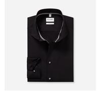 OLYMP LEVEL FIVE BODY FIT UNI LANGARM HEMD SCHWARZ MIT PATCHUNG - 39 - M