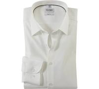 Businesshemd OLYMP "OLYMP Level Five, body fit, New York Kent mit extra langem Arm", Herren, Gr. 46, Normaler Arm, hellbeige, 97% Baumwolle, 3% Elastolefin, Hemden (73515233-46) hellbeige
