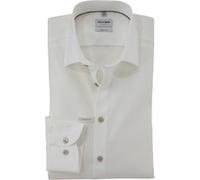 OLYMP Hemd Herren Slim Fit Langarm Baumwoll-Stretch Weiß, 43