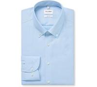 Businesshemd OLYMP "OLYMP Level Five, body fit, Button-down", Herren, Gr. 39, Normaler Arm, bleu, 100% Baumwolle, Hemden (35988127-39) bleu