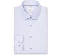 OLYMP Herren Businesshemd Langarm Level.Five.Body.fit,Einfarbig,Body fit,Modern Kent,Rauchblau 13,42