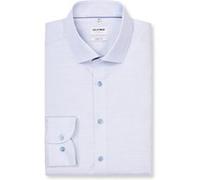 OLYMP Herren Businesshemd Langarm Level.Five.Body.fit,Einfarbig,Body fit,Modern Kent,Rauchblau 13,44