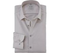 OLYMP Hemd Herren Slim Fit Langarm Baumwoll-Stretch beige, 38