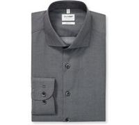 Langarmhemd OLYMP "Level Five", Herren, Gr. 39, N-Gr, grau (silbergrau), Web, Obermaterial: 100% Baumwolle, casual, Langarm 2-Knopf-Manschette, Hemden, body fit, Royal-Kentkragen, Businesshemd, feine