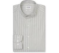 Businesshemd OLYMP "OLYMP Level Five, Body Fit, Stehkragen", Herren, Gr. 38, Normaler Arm, oliv, 97% Baumwolle, 3% Elastolefin, Hemden (24039030-38) oliv