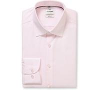 OLYMP Level 5 Body Fit Business-Hemd mit Strukturmuster und extra langem Arm in Rosa, Größe 40L