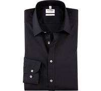 OLYMP Hemd Level Five Slim Fit Kent Langarm Baumwoll-Stretch Schwarz Größe 41