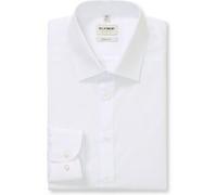 OLYMP Herrenhemd Level Five, Body Fit, Baumwoll-Stretch, Langarm, New-York-Kent, Weiß, Gr. 46