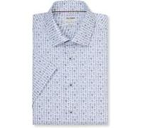 OLYMP Kurzarmhemd Herren Slim Fit Kurzarm Baumwoll-Stretch blau, 43