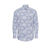 OLYMP Level Five Body Fit Hemd rauchblau, Gemustert