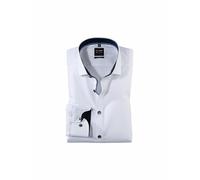 OLYMP Businesshemd Level Five body fit Herren Gr. 41 Weiß 97% Baumwolle extralang 2-Knopf-Manschette