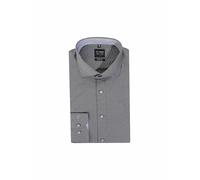 OLYMP Level Five Slim Fit Businesshemd aus Uni Struktur 'ROYAL' in Anthrazit, Größe 43