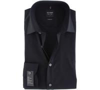 Businesshemd OLYMP "Level Five body fit", Herren, Gr. 41, Verlängerter Arm, schwarz, Web, Obermaterial: 97% Baumwolle, 3% Elastolefin, schmal, 1-Knopf-Manschette verstellbar, Hemden, mit extra langem