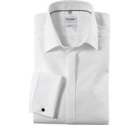 Smokinghemd OLYMP "Level Five body fit", Herren, Gr. 38, N-Gr, beige (hellbeige), Web, Obermaterial: 97% Baumwolle, 3% Elastolefin, schmal, Umschlagmanschette, Hemden, Umschlagmanschetten,verdeckte Kn