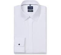 OLYMP Hemd Herren Slim Fit Umschlagmanschetten,Extra langer Arm Baumwoll-Stretch weiß, 39
