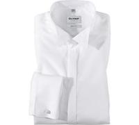 Businesshemd OLYMP "OLYMP Level Five Soirée, body fit, Hochzeitshemd, Kläppchen mit extra langem Arm", Herren, Gr. 40, Normaler Arm, weiß, 97% Baumwolle, 3% Elastolefin, Hemden (15955117-40) weiß