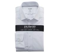 OLYMP Herren Businesshemd Langarm Luxor.24.Seven,Single Jersey,modern fit,New Kent,Weiss 00,46
