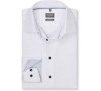 Businesshemd OLYMP "OLYMP Luxor 24/Seven, comfort fit, New Kent", Herren, Gr. 44, Normaler Arm, weiß, 64% Baumwolle, 27% Polyester, 9% Elasthan, Hemden (78180123-44) weiß