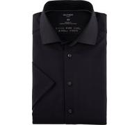 OLYMP Luxor 24/Seven, atmungsaktives Hemd mit Kühlungseffekt, modern fit, Schwarz, Kurzarm, Kent, 41 (1230226841)