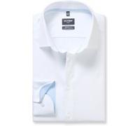 Businesshemd OLYMP "OLYMP Luxor 24/Seven, modern fit, New Kent", Herren, Gr. 40, Normaler Arm, weiß, 64% Baumwolle, 27% Polyester, 9% Elasthan, Hemden (68455123-40) weiß