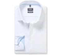 Businesshemd OLYMP "OLYMP Luxor 24/Seven, modern fit, New Kent", Herren, Gr. 42, Normaler Arm, weiß, 64% Baumwolle, 27% Polyester, 9% Elasthan, Hemden (68455123-42) weiß