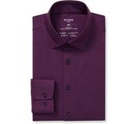 OLYMP Luxor 24/Seven, atmungsaktives Stretch Hemd aus Jersey, modern fit, Aubergine, Kent, 40 (1202649840)