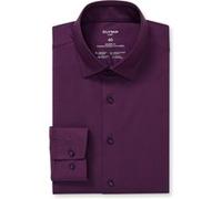 OLYMP Luxor 24/Seven, atmungsaktives Stretch Hemd aus Jersey, modern fit, Aubergine, Kent, 43 (1202649843)