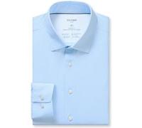 OLYMP Luxor 24/Seven, atmungsaktives Stretch Hemd aus Jersey, modern fit, Blau, Kent, 45 (1231841145)