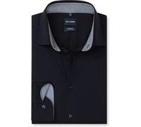 Businesshemd OLYMP "OLYMP Luxor 24/Seven, Modern Fit, New Kent", Herren, Gr. 47, Normaler Arm, schwarz (marine), 92% Baumwolle, 8% Elasthan, Hemden (87305631-47) marine