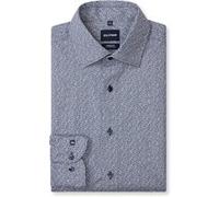 Businesshemd OLYMP "OLYMP Luxor 24/Seven, Modern Fit, New Kent", Herren, Gr. 47, Normaler Arm, grau (marine), 86% Polyamid, 14% Elasthan, Hemden (94734333-47) marine