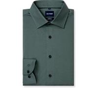 Businesshemd OLYMP "OLYMP Luxor 24/Seven, Modern Fit, New Kent", Herren, Gr. 42, Normaler Arm, grün (kitt), 92% Baumwolle, 8% Elasthan, Hemden (74681614-42) kitt