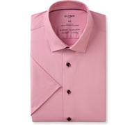OLYMP Luxor 24/Seven, atmungsaktives Stretch Hemd aus Jersey, modern fit, Mauve, Kurzarm, Kent, 42 (1202629342)