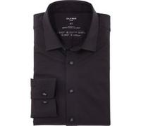 Langarmhemd OLYMP "Luxor 24/Seven modern fit Jerseyshirt", Herren, Gr. 47, N-Gr, schwarz, Jersey, Obermaterial: 92% Baumwolle, 8% Elasthan, Hemden, mit geruchshemmenden Materialeigenschaften (70695967