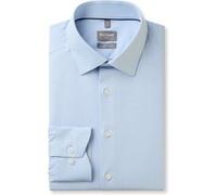 Langarmhemd OLYMP "Luxor", Damen, Gr. 45, N-Gr, bleu, Web, Obermaterial: 64% Baumwolle, 27% Polyester, 9% Elasthan, comfort fit, 2-Knopf-Manschette, Hemden (57487259-45) bleu