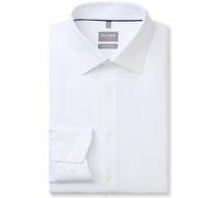 Businesshemd OLYMP "OLYMP Luxor 24/Seven, comfort fit, Businesshemd, New Kent", Herren, Gr. 44, Normaler Arm, weiß, 64% Baumwolle, 27% Polyester, 9% Elasthan, Hemden (44410003-44) weiß
