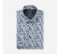 Businesshemd OLYMP "OLYMP Luxor 24/Seven, modern fit, New Kent", Herren, Gr. 45, Normaler Arm, marine, 92% Baumwolle, 8% Elasthan, Hemden (37920237-45) marine