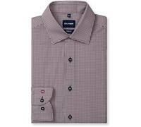 OLYMP Luxor 24/Seven Modern Fit Jerseyhemd bordeaux, Bedruckt