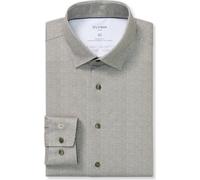 OLYMP Luxor 24/Seven Modern Fit Jerseyhemd graugrün, Bedruckt