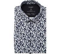 OLYMP Luxor 24/Seven Modern Fit Jerseyhemd marine, Bedruckt