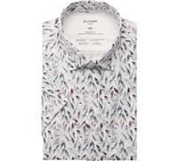 OLYMP Luxor 24/Seven Modern Fit Jerseyhemd weiss, Bedruckt